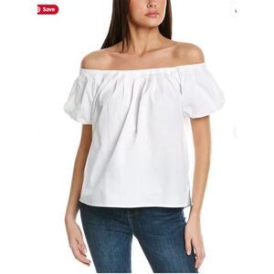 Vince Camuto Off The Shoulder White Cotton Top Size Small